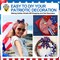 2 Rolls Patriotic Wired Edge Ribbon Stars and Stripes Reversible Ribbons Red White Blue Decorative Ribbon for 4th of July